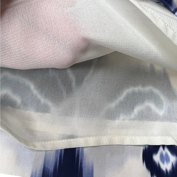 Banana Republic Silk Blue Ivory Tribal Ikat Crisscross Sheath Slip Dress NEW - Picture 16 of 16